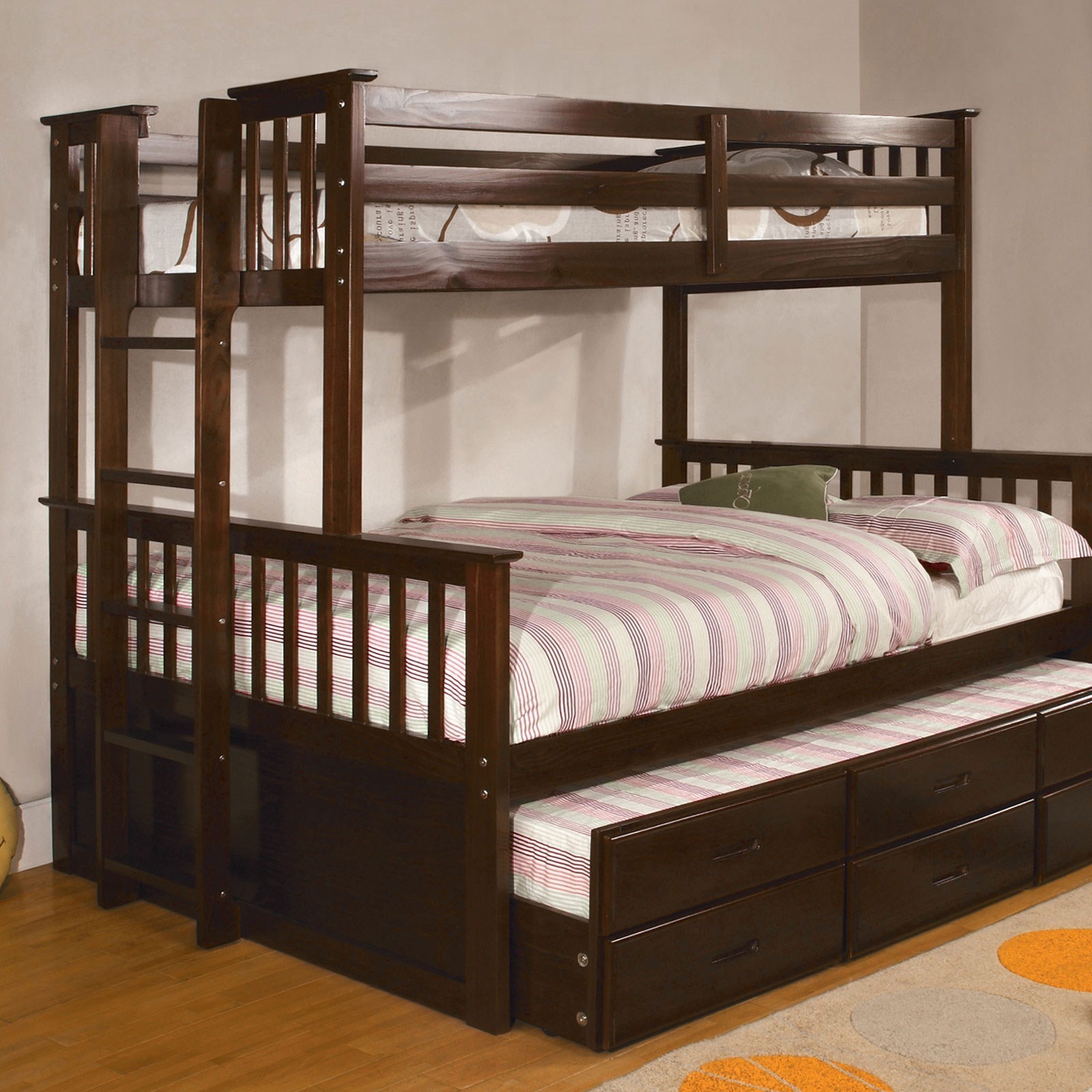 Furniture of America University TwinoverFull Bunk Bed and Trundle